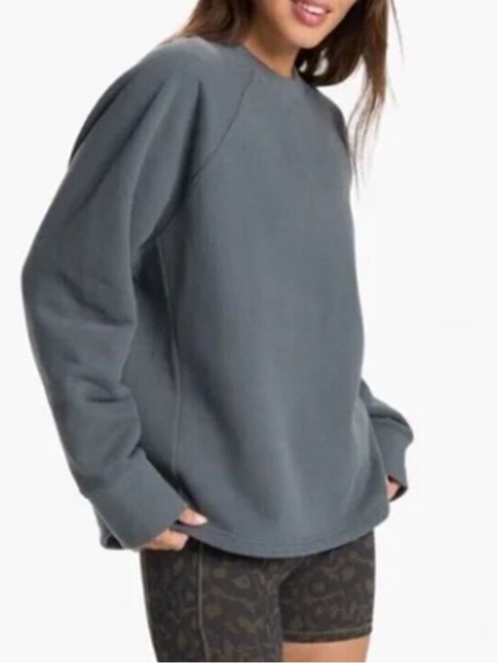 Vuori |‎ Women's Restore Oversized Crew Sweatshirt Slouchy Blue Green Large